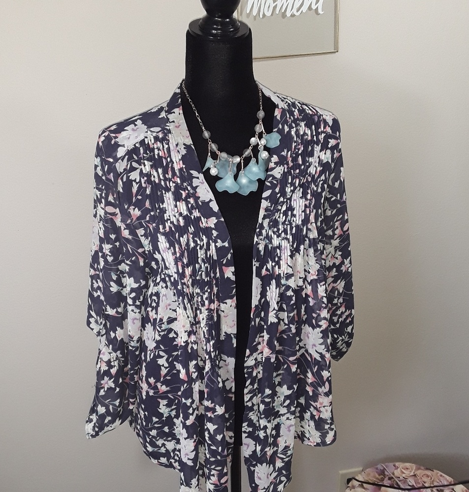 Lc Lauren conard  floral open jacket sz M
